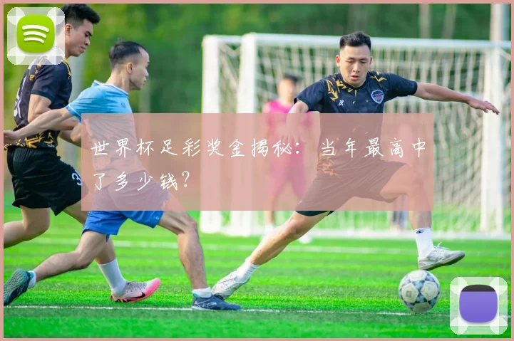 世界杯足彩奖金揭秘：当年最高中了多少钱？